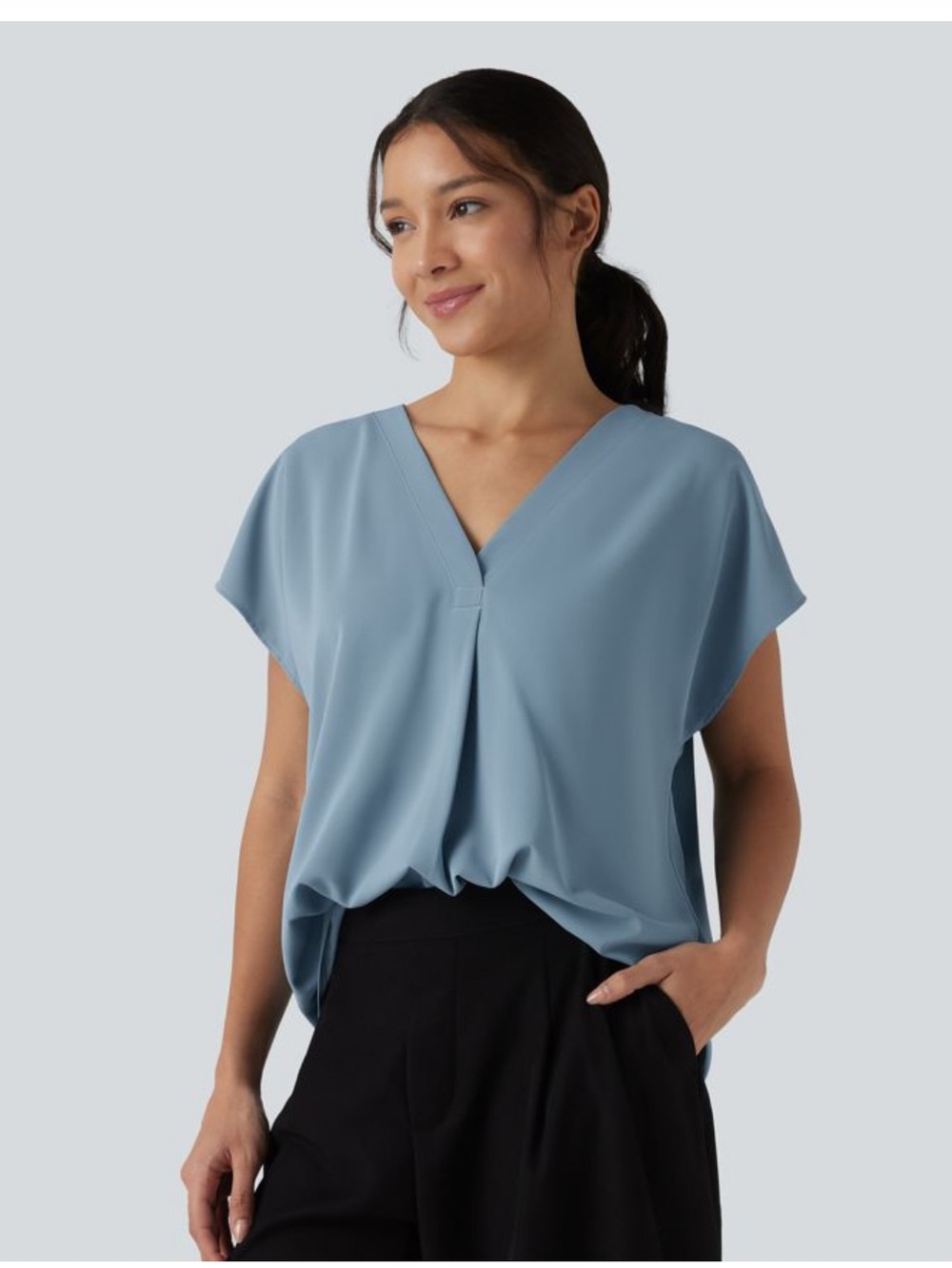 NWT HALARA short sleeve oversized work blouse